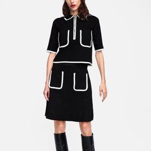 NWOT Zara Polo Sweater with Contrasting Piping Size Small